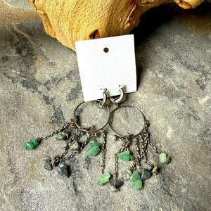 New🌟Free People-Silver and Green Dangle Earrings